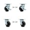 Service Caster 4 Inch Polyolefin Caster Set with 2 Brakes/Swivel Lock 2 Rigid SCC-30CS420-POB-TLB-BSL-2-BSL-2 - alternate 1
